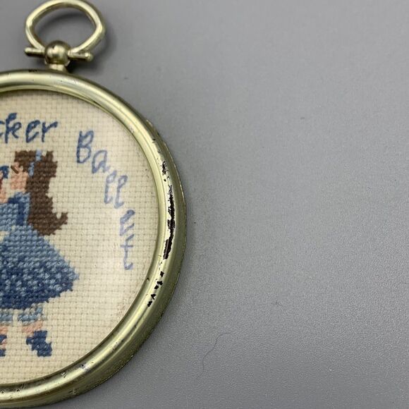 Vtg 3 Framed Cross Stitch Ornaments Nutcracker Ballet Mouse Christmas Friendship - Picture 6 of 10